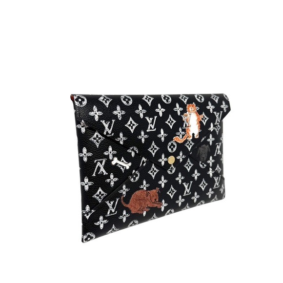 Louis Vuitton Grace Coddington Catogram Trunk Kirigami Envelope Clutch GM Black - Picture 14 of 16